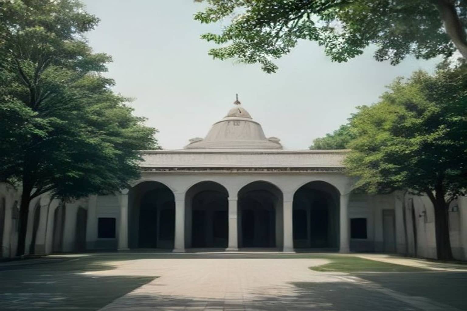 Court complex Lok Adalat seating and settlement counters illustrative