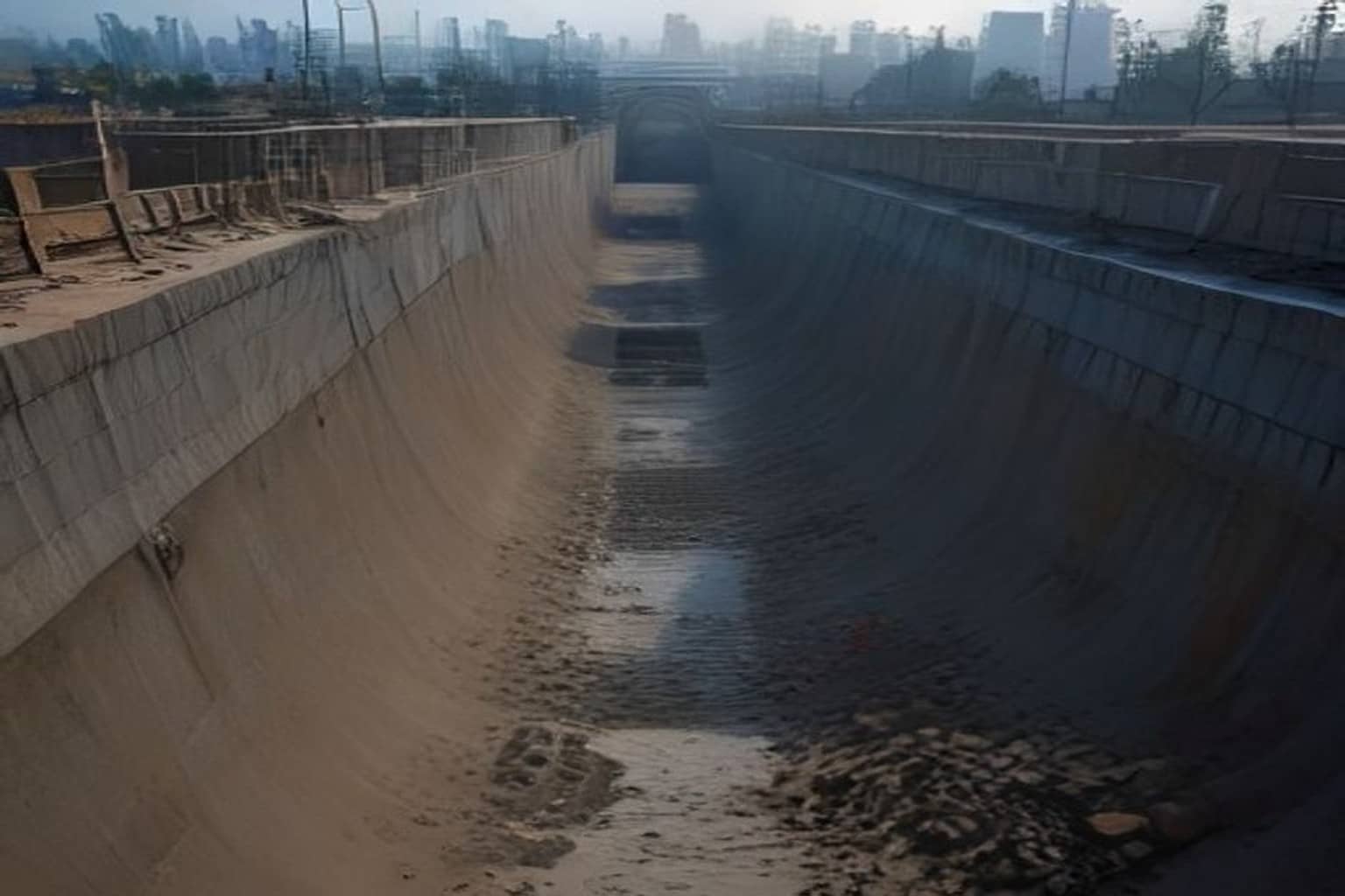 Sewer pipeline works in developing Gurugram sectors near Dwarka Expressway