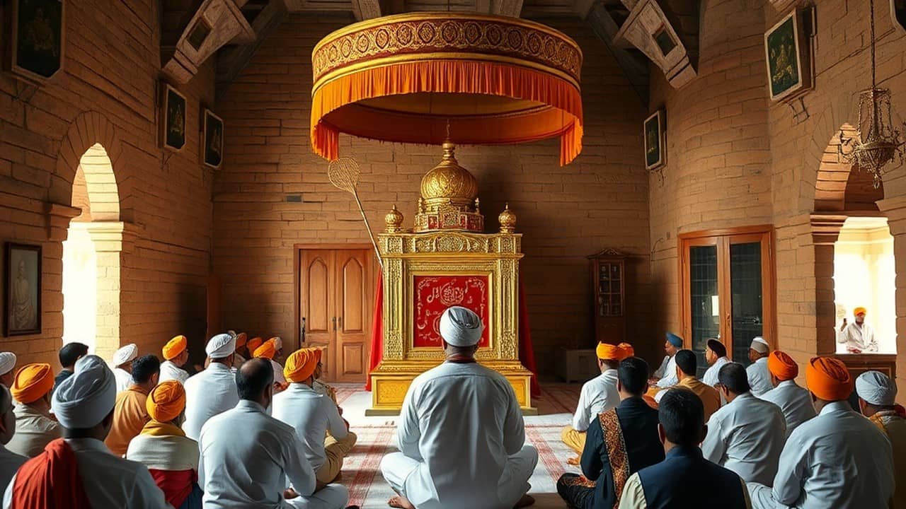 At Ramnagar Fort, Sikh Sangat Honours a Rare Handwritten Guru Granth Sahib