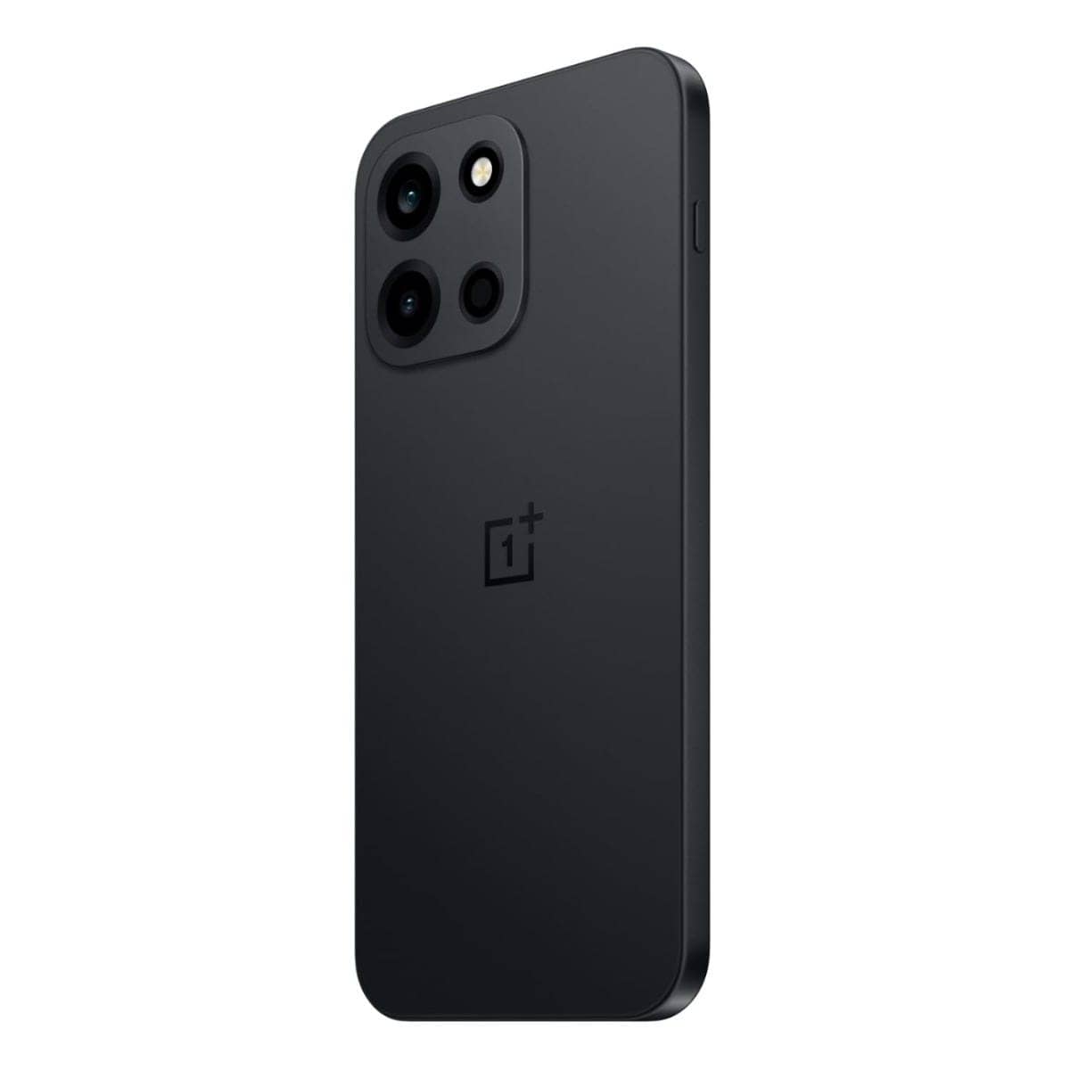 OnePlus Nord 6 in Pitch Black shown from the rear at an angle on a white background