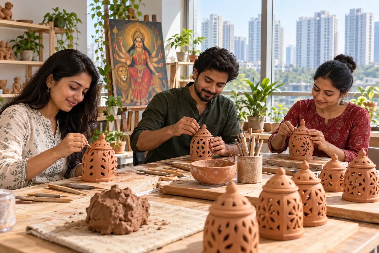 Gurugram art dates: Durga painting today, terracotta workshops ahead