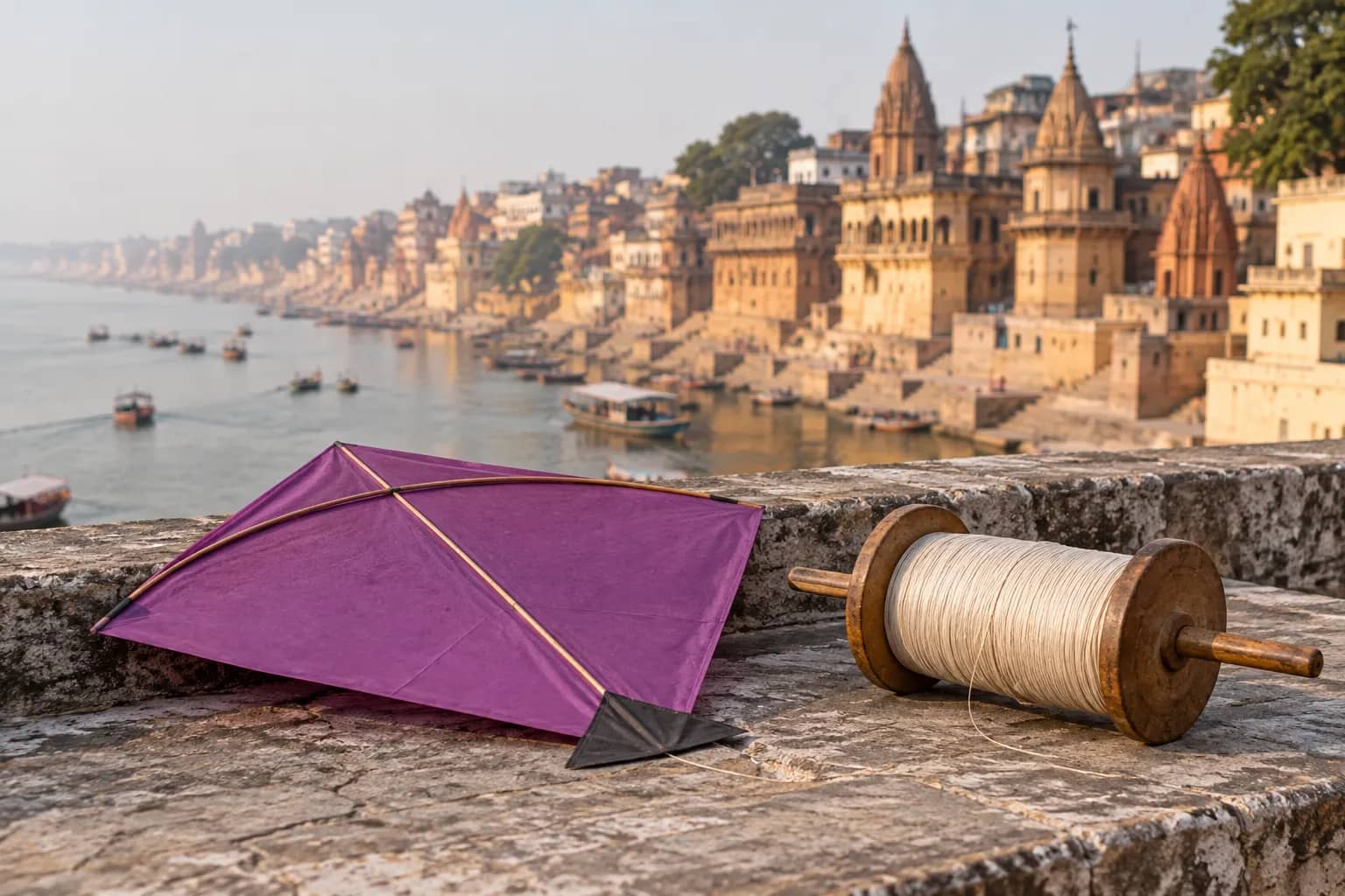 Varanasi police report 137.448 kg prohibited kite string seized, nine arrests