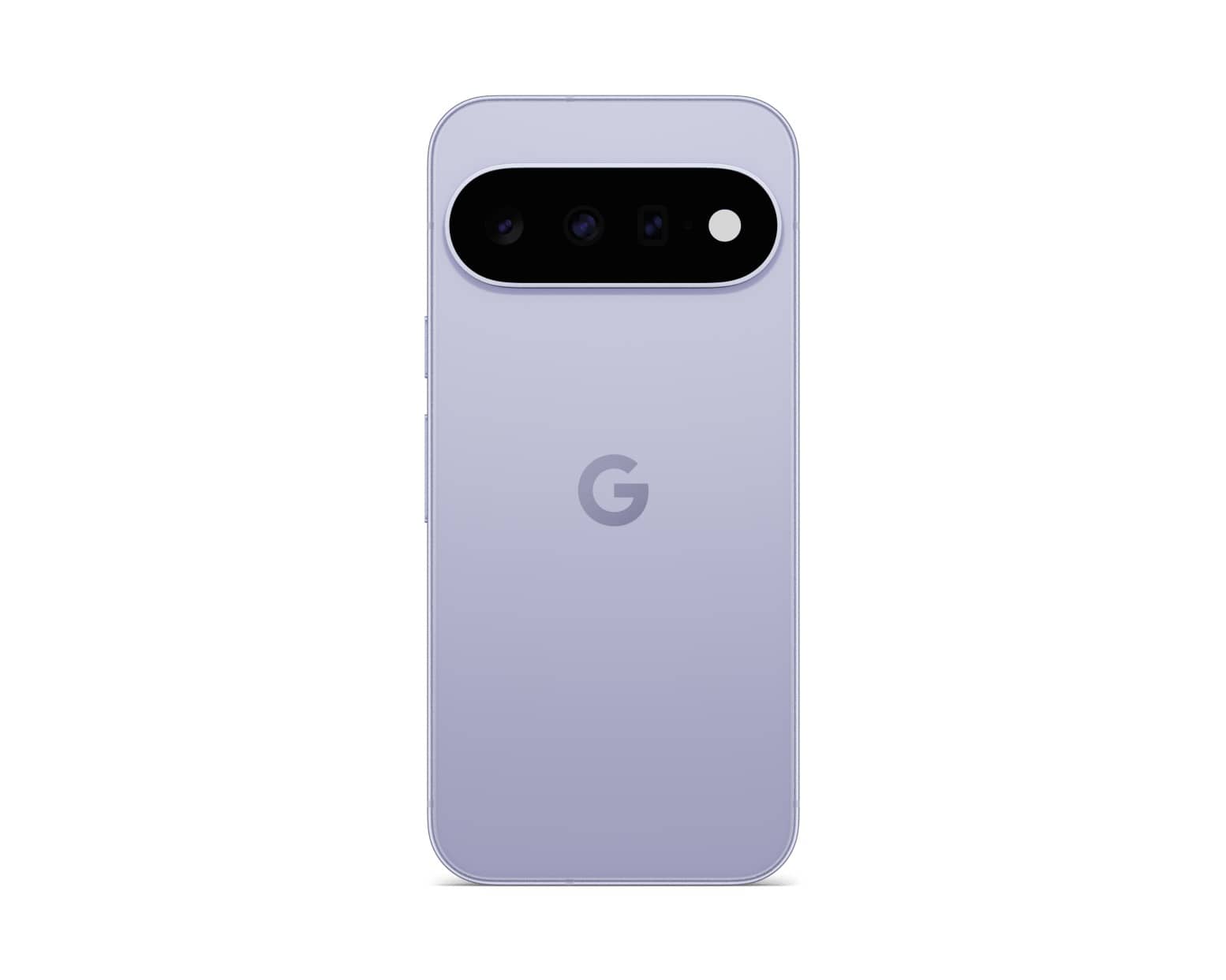 Google Pixel 11 in a lavender finish seen from the back