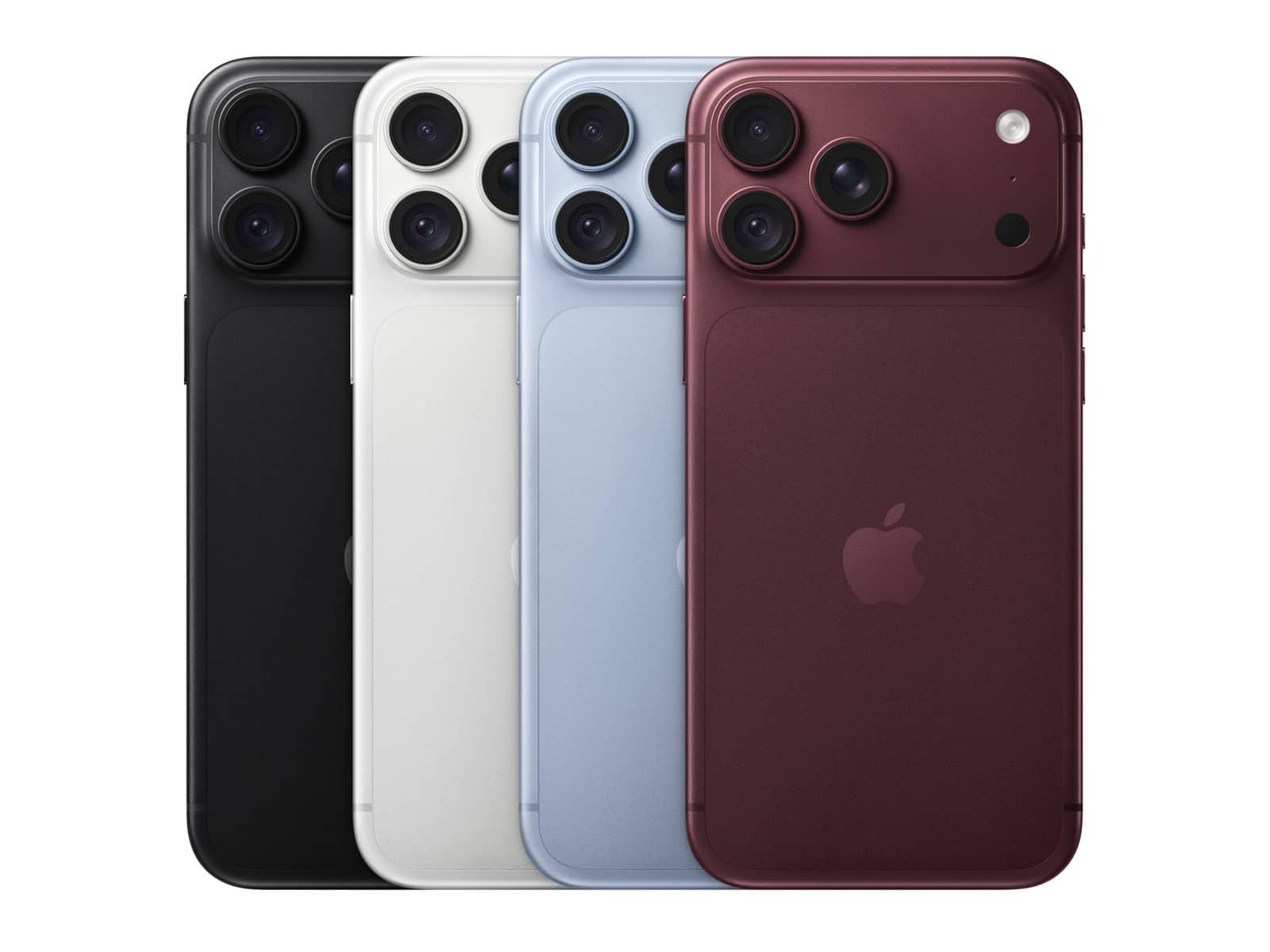 iPhone 18 Pro Max in four finishes seen from the back