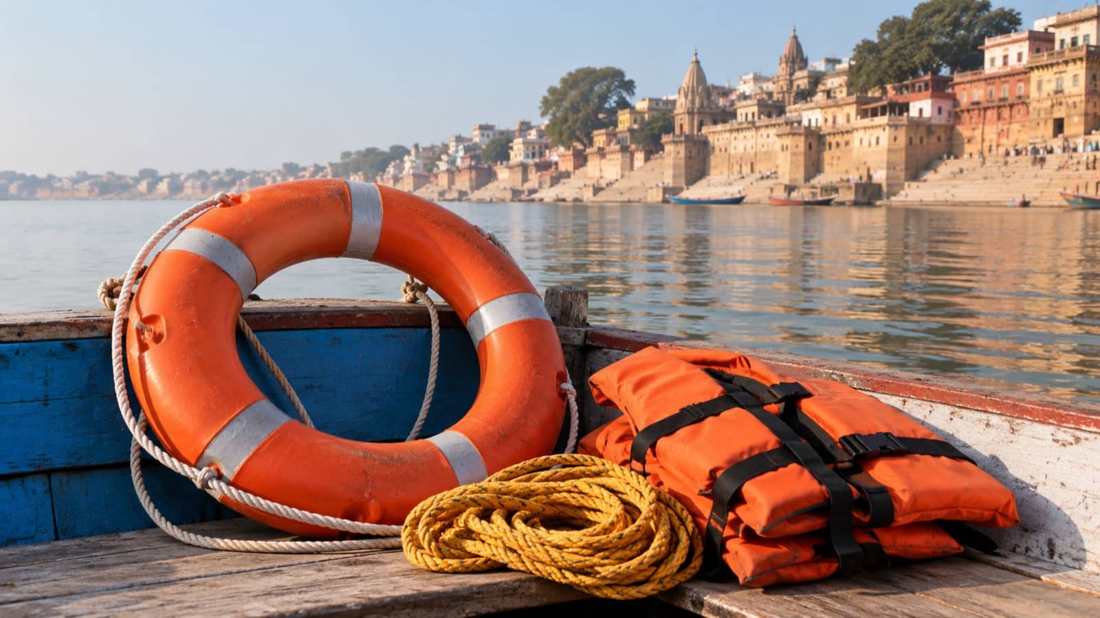 PAC, Water Police and SDRF Rehearse Ganga Rescue at Namo Ghat