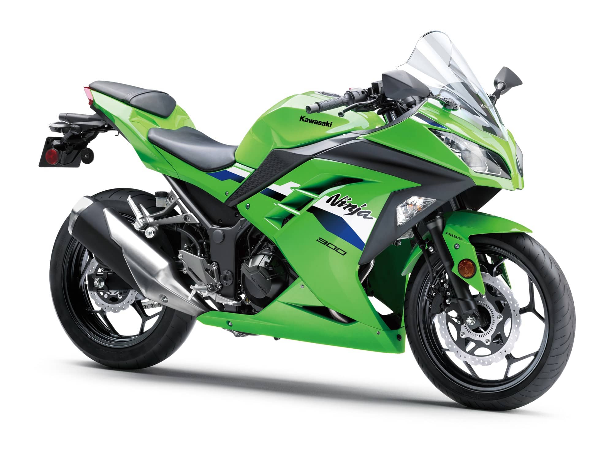 Kawasaki Ninja 300 in Lime Green, side view