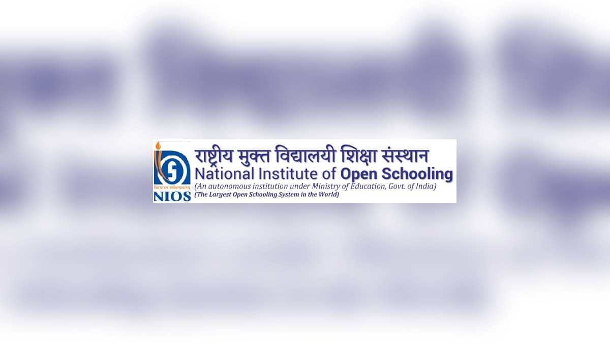 The National Institute of Open Schooling logo and name on its official website for learners.