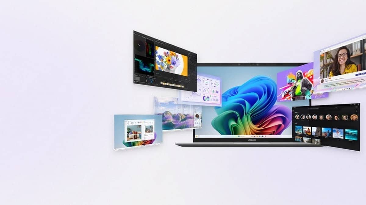 Official ASUS composite showing the Vivobook 16 in different everyday laptop uses