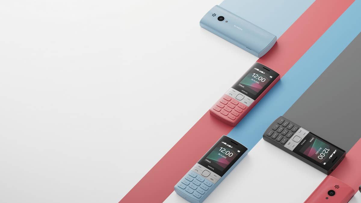 Official landscape Nokia 150 desktop banner showing the feature-phone range