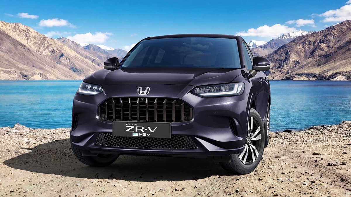 Honda ZR-V front exterior in an official landscape product photograph