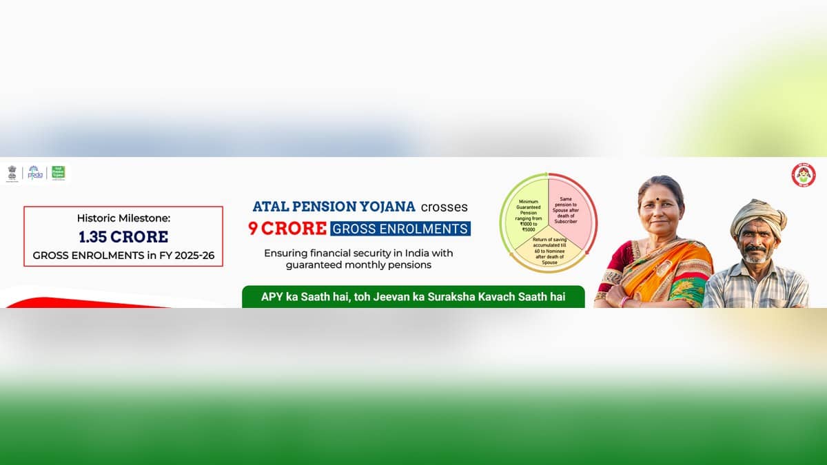 अटल पेंशन योजना के बारे में पेंशन प्राधिकरण की आधिकारिक वेबसाइट का जागरूकता बैनर।