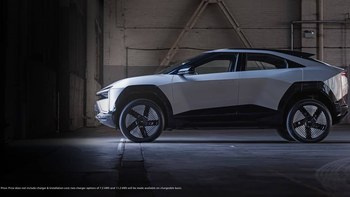 Mahindra BE 6 in an industrial setting, official landscape promotional image